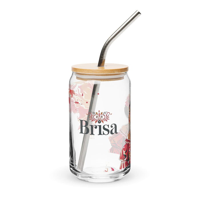 Brisa Exclusive Name Art Piece Can-Shaped Glass Home Office Work Mexican Spanish Pride Gift Cup One-Of-A-Kind Calligraphy Glass | B16 Mexicada 16 oz With Lid & Straw