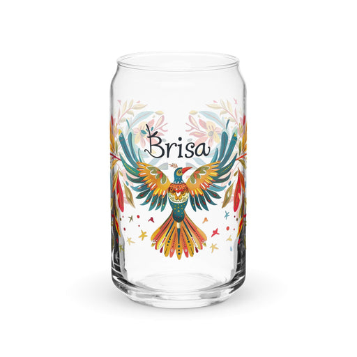 Brisa Exclusive Name Art Piece Can-Shaped Glass Home Office Work Mexican Spanish Pride Gift Cup One-Of-A-Kind Calligraphy Glass | B17 Mexicada 16 oz