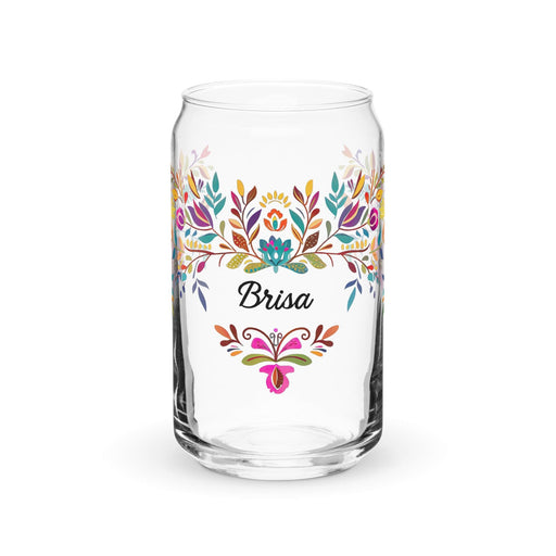 Brisa Exclusive Name Art Piece Can-Shaped Glass Home Office Work Mexican Spanish Pride Gift Cup One-Of-A-Kind Calligraphy Glass | B18 Mexicada 16 oz (No Lid No Straw)