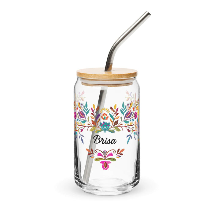 Brisa Exclusive Name Art Piece Can-Shaped Glass Home Office Work Mexican Spanish Pride Gift Cup One-Of-A-Kind Calligraphy Glass | B18 Mexicada 16 oz With Lid & Straw