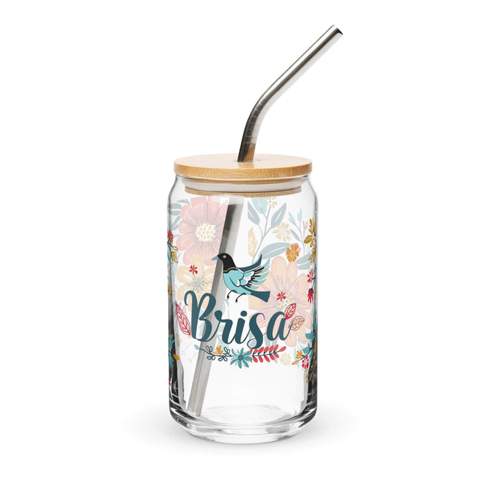 Brisa Exclusive Name Art Piece Can-Shaped Glass Home Office Work Mexican Spanish Pride Gift Cup One-Of-A-Kind Calligraphy Glass | B19 Mexicada 16 oz With Lid & Straw