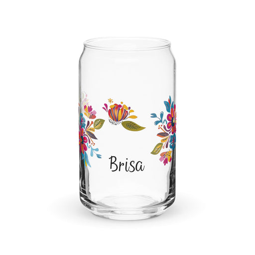 Brisa Exclusive Name Art Piece Can-Shaped Glass Home Office Work Mexican Spanish Pride Gift Cup One-Of-A-Kind Calligraphy Glass | B20 Mexicada 16 oz