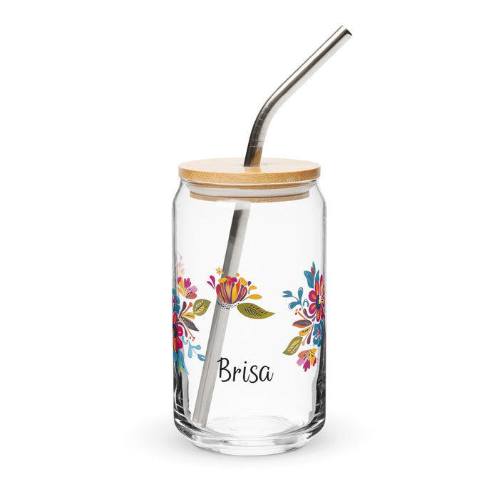 Brisa Exclusive Name Art Piece Can-Shaped Glass Home Office Work Mexican Spanish Pride Gift Cup One-Of-A-Kind Calligraphy Glass | B20 Mexicada 16 oz With Lid & Straw