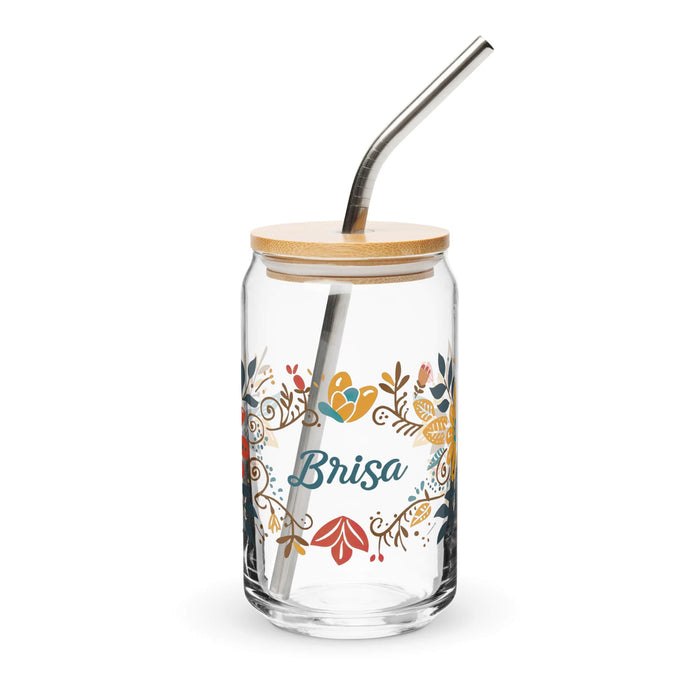 Brisa Exclusive Name Art Piece Can-Shaped Glass Home Office Work Mexican Spanish Pride Gift Cup One-Of-A-Kind Calligraphy Glass | B22 Mexicada 16 oz With Lid & Straw