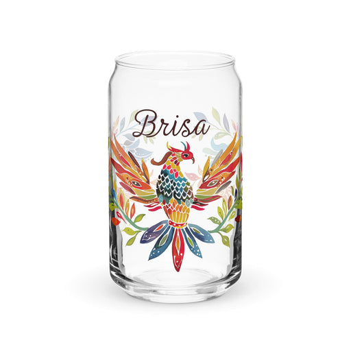 Brisa Exclusive Name Art Piece Can-Shaped Glass Home Office Work Mexican Spanish Pride Gift Cup One-Of-A-Kind Calligraphy Glass | B25 Mexicada 16 oz