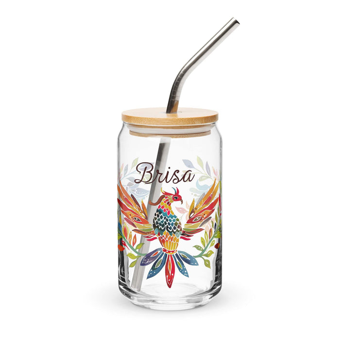 Brisa Exclusive Name Art Piece Can-Shaped Glass Home Office Work Mexican Spanish Pride Gift Cup One-Of-A-Kind Calligraphy Glass | B25 Mexicada 16 oz With Lid & Straw