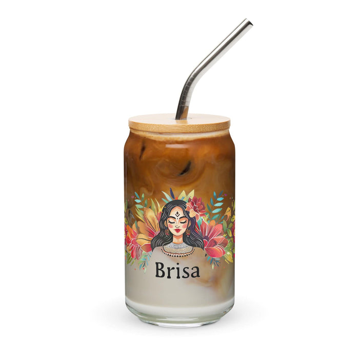 Brisa Exclusive Name Art Piece Can-Shaped Glass Home Office Work Mexican Spanish Pride Gift Cup One-Of-A-Kind Calligraphy Glass | B26 Mexicada