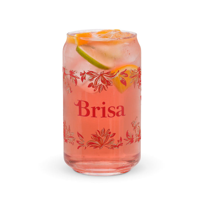 Brisa Exclusive Name Art Piece Can-Shaped Glass Home Office Work Mexican Spanish Pride Gift Cup One-Of-A-Kind Calligraphy Glass | B27 Mexicada