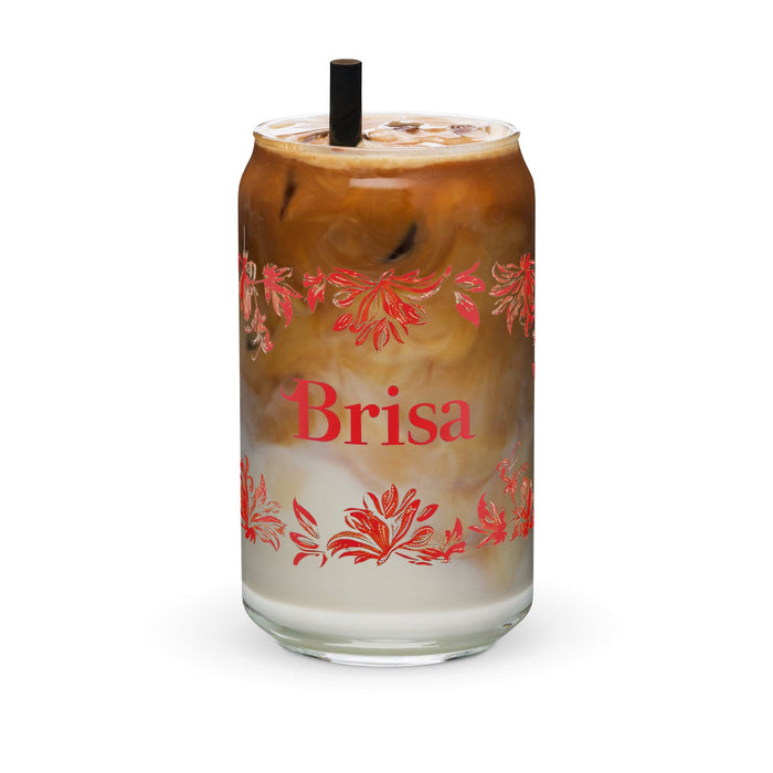 Brisa Exclusive Name Art Piece Can-Shaped Glass Home Office Work Mexican Spanish Pride Gift Cup One-Of-A-Kind Calligraphy Glass | B27 Mexicada