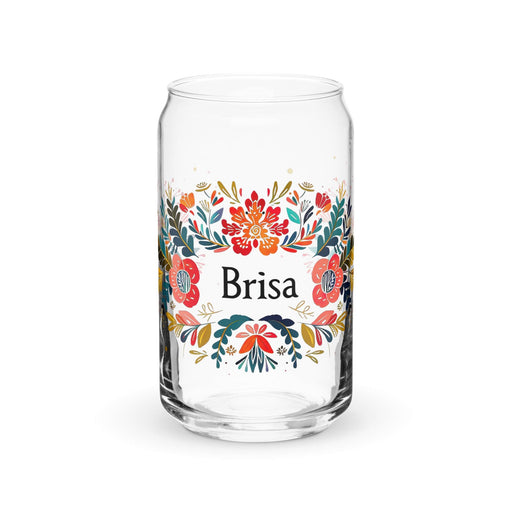 Brisa Exclusive Name Art Piece Can-Shaped Glass Home Office Work Mexican Spanish Pride Gift Cup One-Of-A-Kind Calligraphy Glass | B29 Mexicada 16 oz