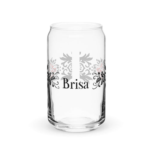 Brisa Exclusive Name Art Piece Can-Shaped Glass Home Office Work Mexican Spanish Pride Gift Cup One-Of-A-Kind Calligraphy Glass | B6 Mexicada 16 oz