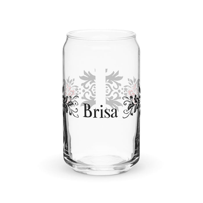 Brisa Exclusive Name Art Piece Can-Shaped Glass Home Office Work Mexican Spanish Pride Gift Cup One-Of-A-Kind Calligraphy Glass | B6 Mexicada 16 oz