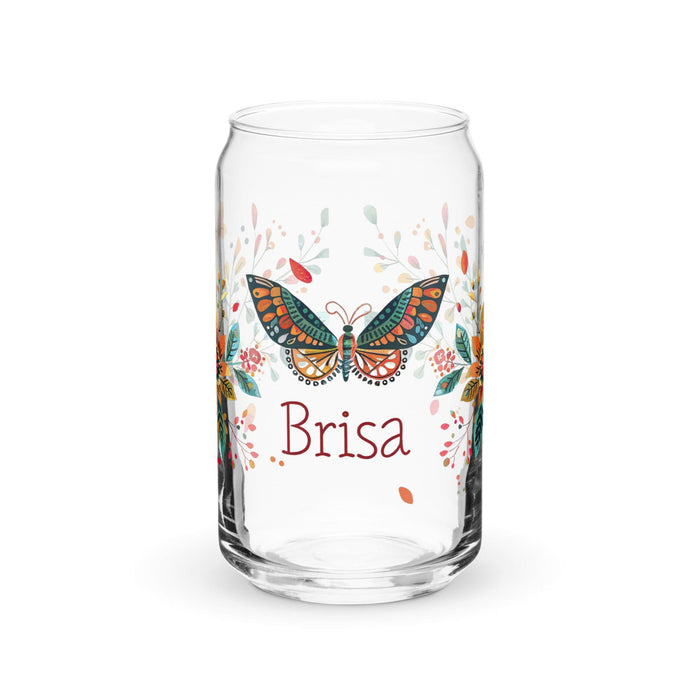 Brisa Exclusive Name Art Piece Can-Shaped Glass Home Office Work Mexican Spanish Pride Gift Cup One-Of-A-Kind Calligraphy Glass | B8 Mexicada 16 oz