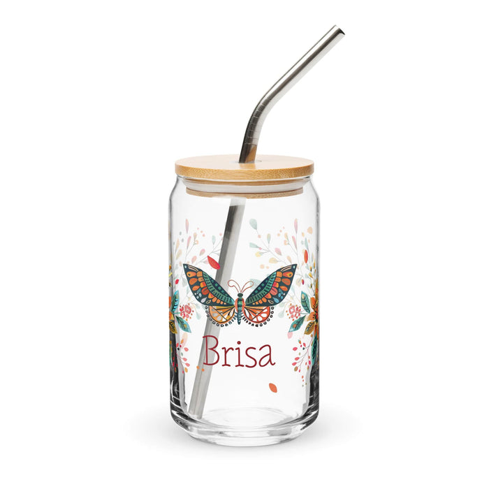 Brisa Exclusive Name Art Piece Can-Shaped Glass Home Office Work Mexican Spanish Pride Gift Cup One-Of-A-Kind Calligraphy Glass | B8 Mexicada 16 oz With Lid & Straw