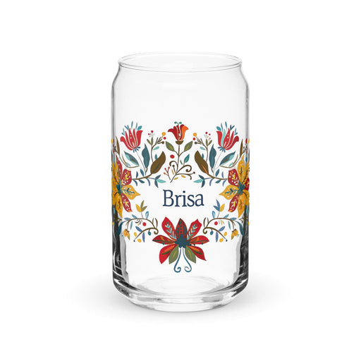 Brisa Exclusive Name Art Piece Can-Shaped Glass Home Office Work Mexican Spanish Pride Gift Cup One-Of-A-Kind Calligraphy Glass | B9 Mexicada 16 oz