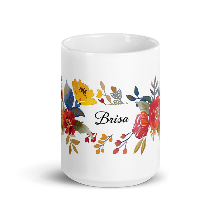 Brisa Exclusive Name Art Piece Home Office Work Coffee Mug Mexican Spanish Pride Gift Cup One-Of-A-Kind Calligraphy White Glossy Mug | B1 Mexicada