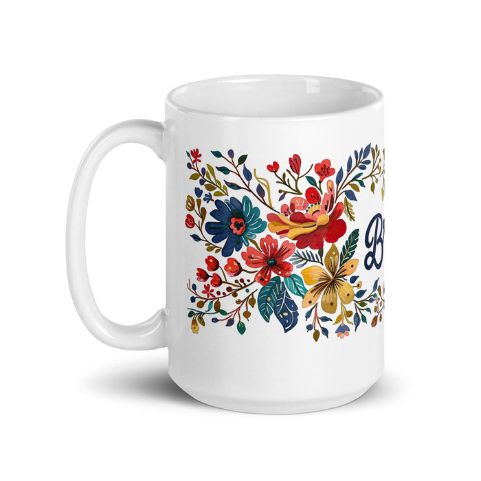 Brisa Exclusive Name Art Piece Home Office Work Coffee Mug Mexican Spanish Pride Gift Cup One-Of-A-Kind Calligraphy White Glossy Mug | B10 Mexicada