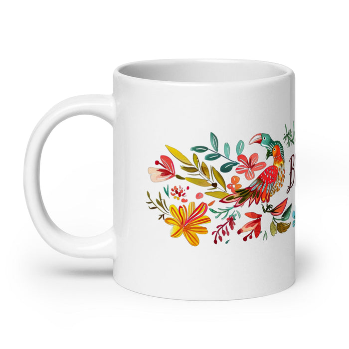 Brisa Exclusive Name Art Piece Home Office Work Coffee Mug Mexican Spanish Pride Gift Cup One-Of-A-Kind Calligraphy White Glossy Mug | B11 Mexicada