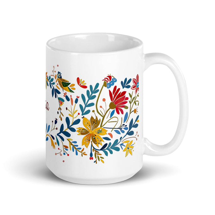 Brisa Exclusive Name Art Piece Home Office Work Coffee Mug Mexican Spanish Pride Gift Cup One-Of-A-Kind Calligraphy White Glossy Mug | B12 Mexicada 15 oz