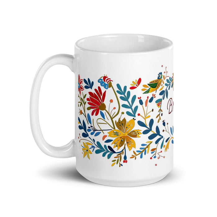 Brisa Exclusive Name Art Piece Home Office Work Coffee Mug Mexican Spanish Pride Gift Cup One-Of-A-Kind Calligraphy White Glossy Mug | B12 Mexicada