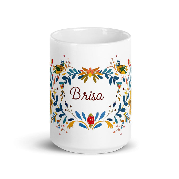 Brisa Exclusive Name Art Piece Home Office Work Coffee Mug Mexican Spanish Pride Gift Cup One-Of-A-Kind Calligraphy White Glossy Mug | B12 Mexicada