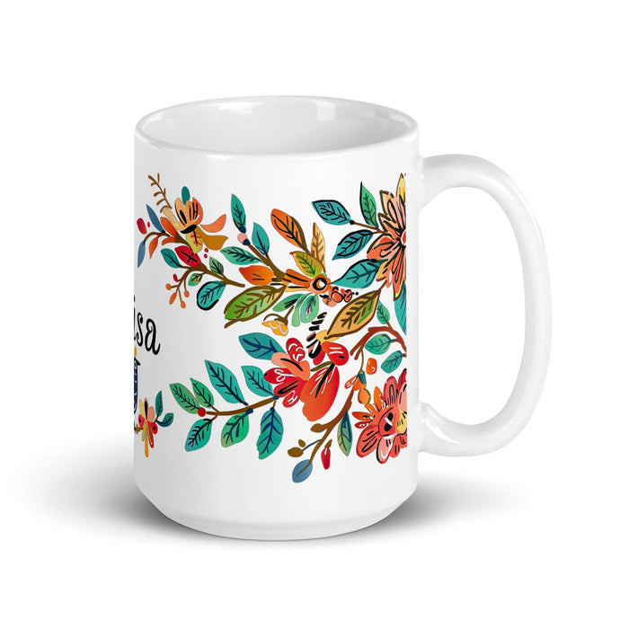 Brisa Exclusive Name Art Piece Home Office Work Coffee Mug Mexican Spanish Pride Gift Cup One-Of-A-Kind Calligraphy White Glossy Mug | B13 Mexicada 15 oz