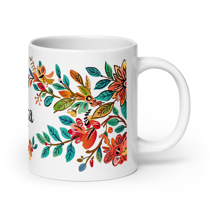 Brisa Exclusive Name Art Piece Home Office Work Coffee Mug Mexican Spanish Pride Gift Cup One-Of-A-Kind Calligraphy White Glossy Mug | B13 Mexicada 20 oz