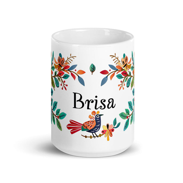 Brisa Exclusive Name Art Piece Home Office Work Coffee Mug Mexican Spanish Pride Gift Cup One-Of-A-Kind Calligraphy White Glossy Mug | B13 Mexicada