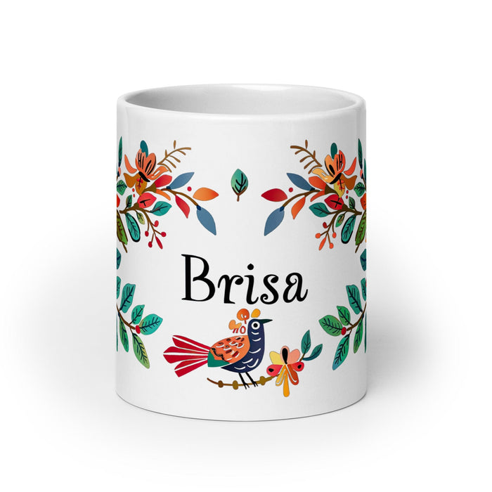 Brisa Exclusive Name Art Piece Home Office Work Coffee Mug Mexican Spanish Pride Gift Cup One-Of-A-Kind Calligraphy White Glossy Mug | B13 Mexicada