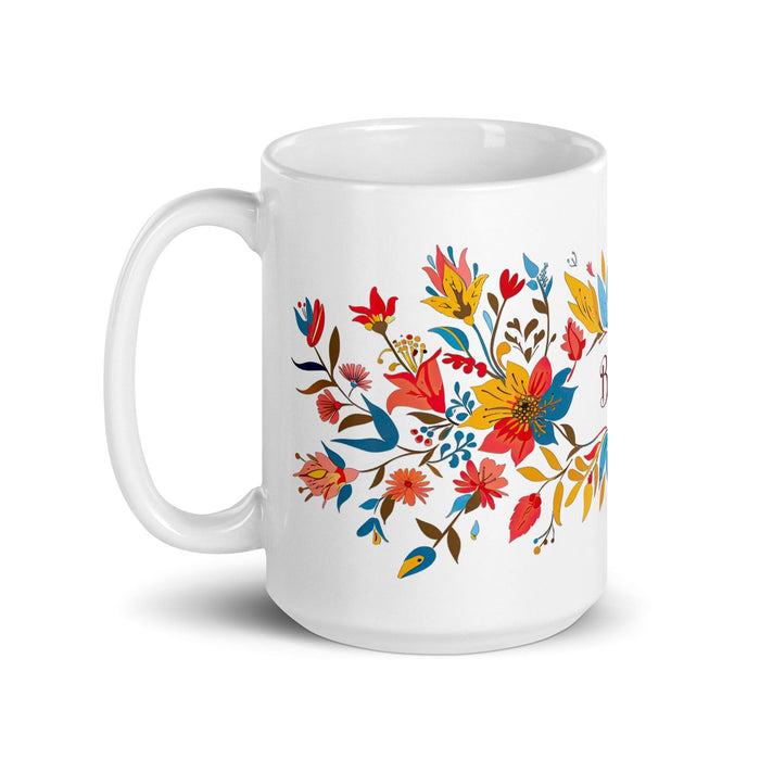 Brisa Exclusive Name Art Piece Home Office Work Coffee Mug Mexican Spanish Pride Gift Cup One-Of-A-Kind Calligraphy White Glossy Mug | B14 Mexicada