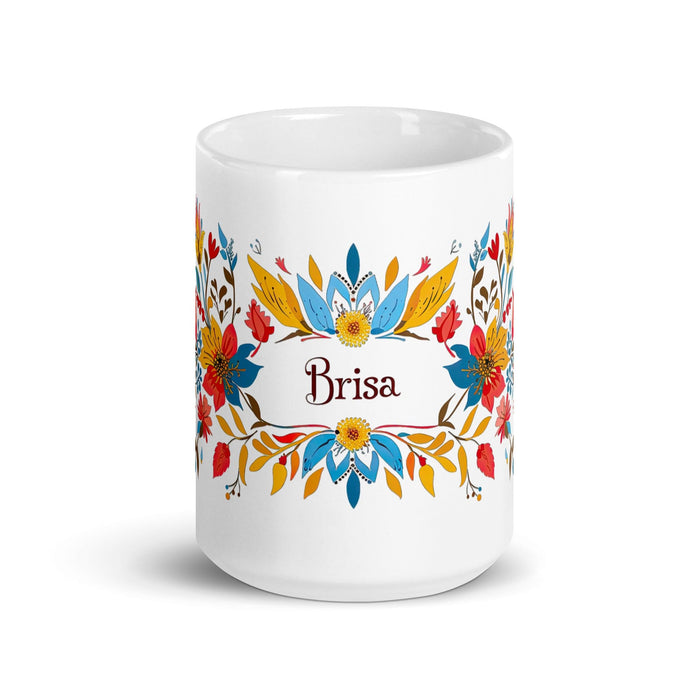 Brisa Exclusive Name Art Piece Home Office Work Coffee Mug Mexican Spanish Pride Gift Cup One-Of-A-Kind Calligraphy White Glossy Mug | B14 Mexicada