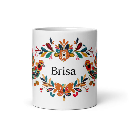 Brisa Exclusive Name Art Piece Home Office Work Coffee Mug Mexican Spanish Pride Gift Cup One-Of-A-Kind Calligraphy White Glossy Mug | B15 Mexicada