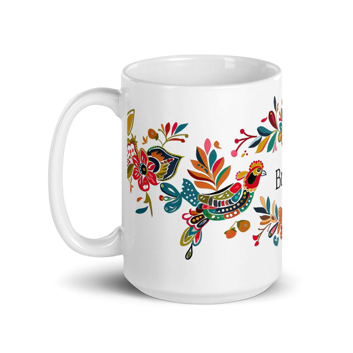 Brisa Exclusive Name Art Piece Home Office Work Coffee Mug Mexican Spanish Pride Gift Cup One-Of-A-Kind Calligraphy White Glossy Mug | B15 Mexicada