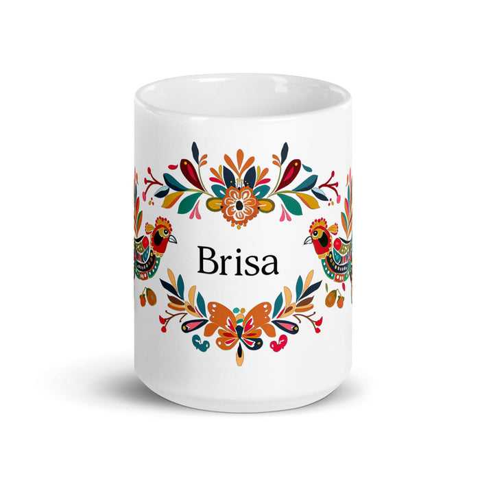 Brisa Exclusive Name Art Piece Home Office Work Coffee Mug Mexican Spanish Pride Gift Cup One-Of-A-Kind Calligraphy White Glossy Mug | B15 Mexicada