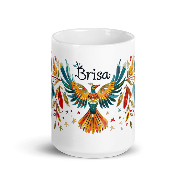 Brisa Exclusive Name Art Piece Home Office Work Coffee Mug Mexican Spanish Pride Gift Cup One-Of-A-Kind Calligraphy White Glossy Mug | B17 Mexicada