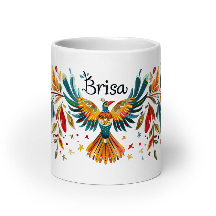 Brisa Exclusive Name Art Piece Home Office Work Coffee Mug Mexican Spanish Pride Gift Cup One-Of-A-Kind Calligraphy White Glossy Mug | B17 Mexicada