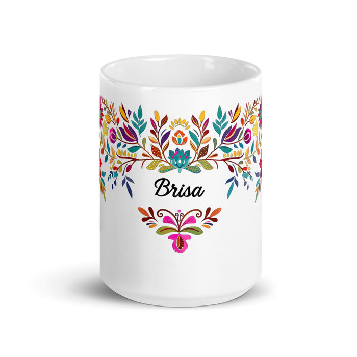 Brisa Exclusive Name Art Piece Home Office Work Coffee Mug Mexican Spanish Pride Gift Cup One-Of-A-Kind Calligraphy White Glossy Mug | B18 Mexicada