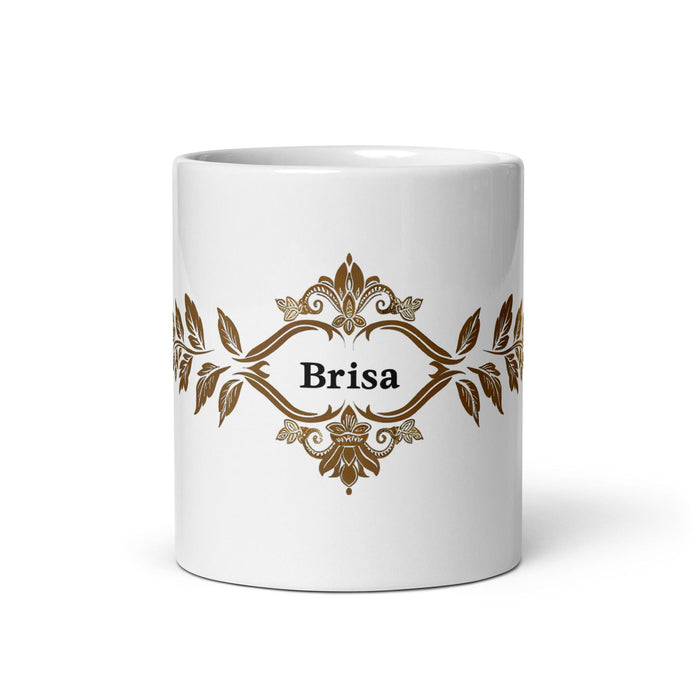 Brisa Exclusive Name Art Piece Home Office Work Coffee Mug Mexican Spanish Pride Gift Cup One-Of-A-Kind Calligraphy White Glossy Mug | B2 Mexicada