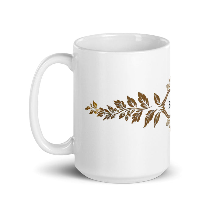 Brisa Exclusive Name Art Piece Home Office Work Coffee Mug Mexican Spanish Pride Gift Cup One-Of-A-Kind Calligraphy White Glossy Mug | B2 Mexicada