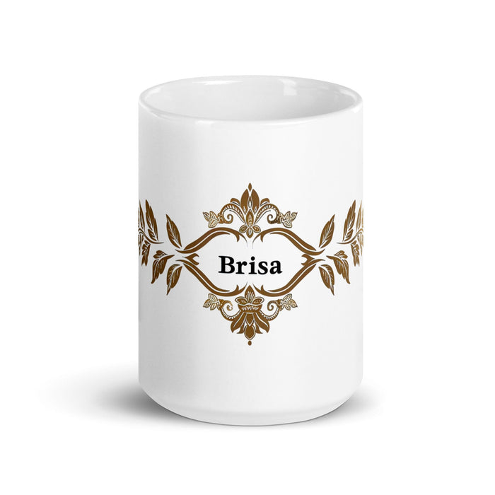 Brisa Exclusive Name Art Piece Home Office Work Coffee Mug Mexican Spanish Pride Gift Cup One-Of-A-Kind Calligraphy White Glossy Mug | B2 Mexicada