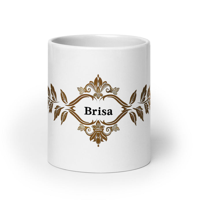 Brisa Exclusive Name Art Piece Home Office Work Coffee Mug Mexican Spanish Pride Gift Cup One-Of-A-Kind Calligraphy White Glossy Mug | B2 Mexicada