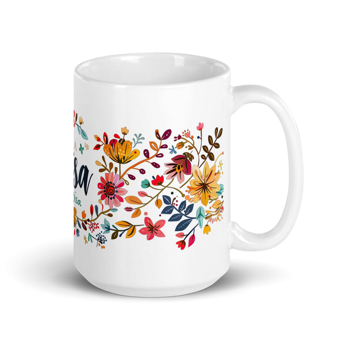 Brisa Exclusive Name Art Piece Home Office Work Coffee Mug Mexican Spanish Pride Gift Cup One-Of-A-Kind Calligraphy White Glossy Mug | B21 Mexicada 15 oz