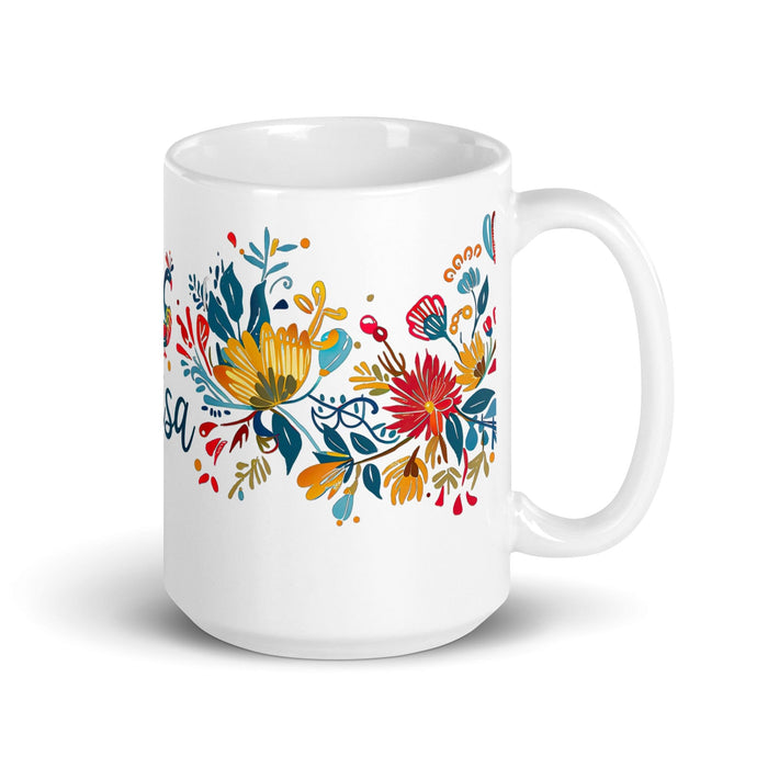 Brisa Exclusive Name Art Piece Home Office Work Coffee Mug Mexican Spanish Pride Gift Cup One-Of-A-Kind Calligraphy White Glossy Mug | B23 Mexicada 15 oz