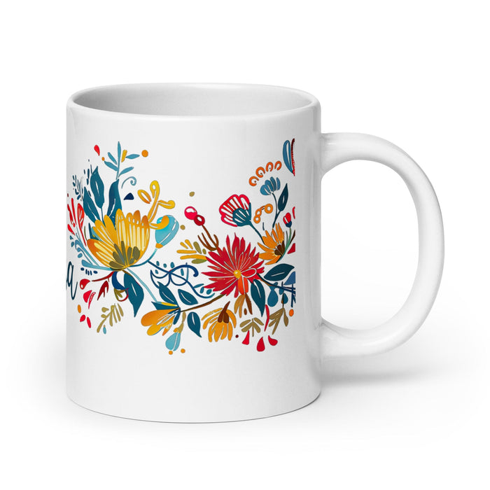 Brisa Exclusive Name Art Piece Home Office Work Coffee Mug Mexican Spanish Pride Gift Cup One-Of-A-Kind Calligraphy White Glossy Mug | B23 Mexicada 20 oz