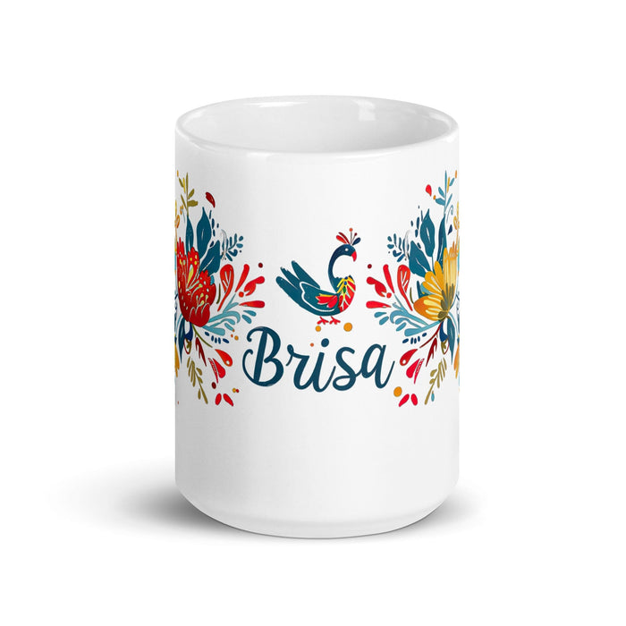 Brisa Exclusive Name Art Piece Home Office Work Coffee Mug Mexican Spanish Pride Gift Cup One-Of-A-Kind Calligraphy White Glossy Mug | B23 Mexicada