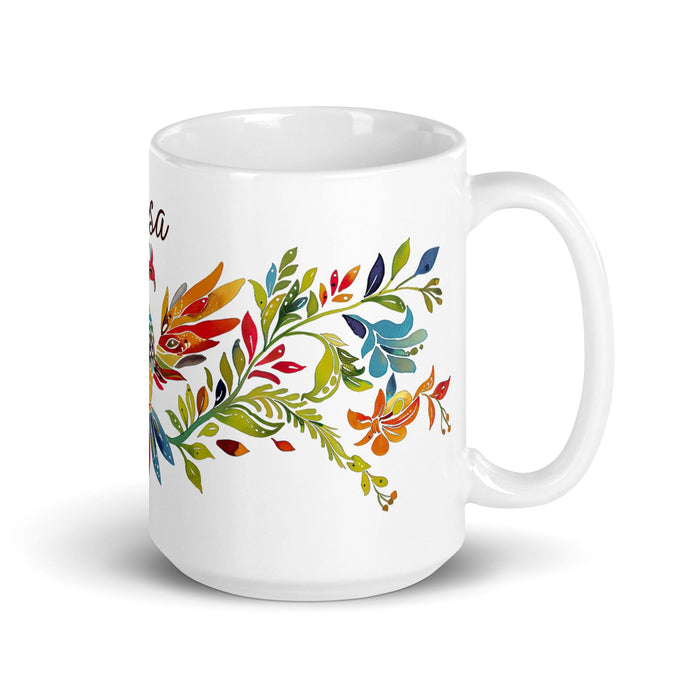 Brisa Exclusive Name Art Piece Home Office Work Coffee Mug Mexican Spanish Pride Gift Cup One-Of-A-Kind Calligraphy White Glossy Mug | B25 Mexicada 15 oz