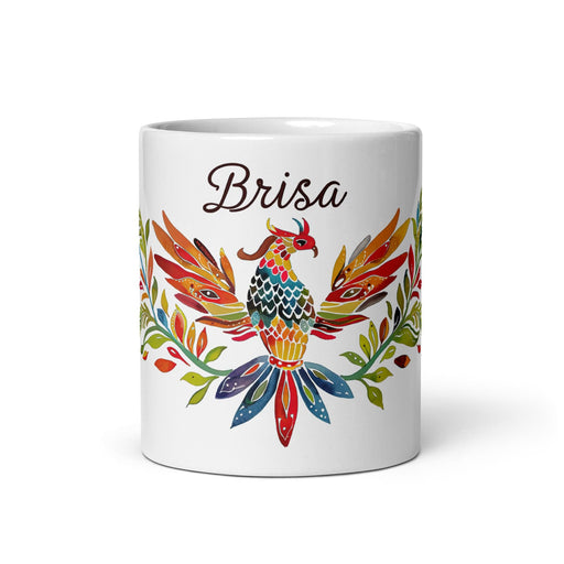 Brisa Exclusive Name Art Piece Home Office Work Coffee Mug Mexican Spanish Pride Gift Cup One-Of-A-Kind Calligraphy White Glossy Mug | B25 Mexicada