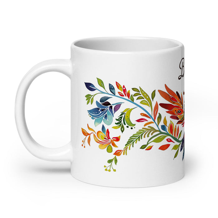 Brisa Exclusive Name Art Piece Home Office Work Coffee Mug Mexican Spanish Pride Gift Cup One-Of-A-Kind Calligraphy White Glossy Mug | B25 Mexicada