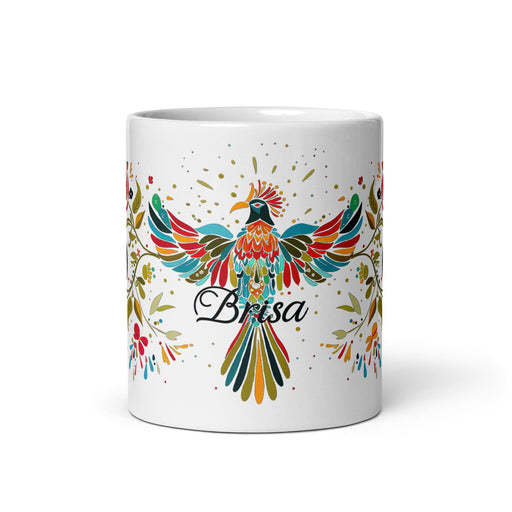 Brisa Exclusive Name Art Piece Home Office Work Coffee Mug Mexican Spanish Pride Gift Cup One-Of-A-Kind Calligraphy White Glossy Mug | B28 Mexicada