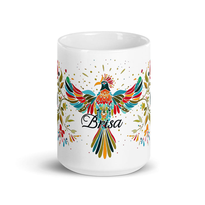 Brisa Exclusive Name Art Piece Home Office Work Coffee Mug Mexican Spanish Pride Gift Cup One-Of-A-Kind Calligraphy White Glossy Mug | B28 Mexicada